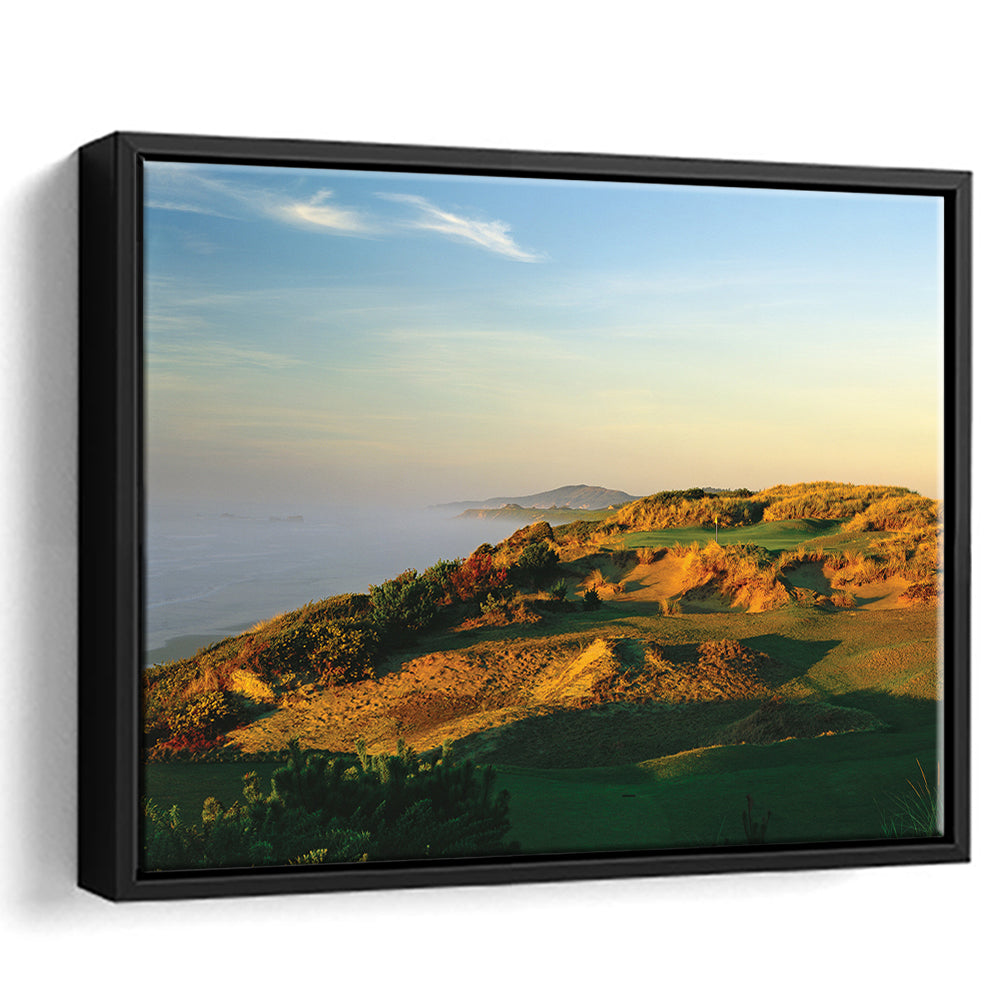 Pacific Dunes Golf Club Hole 11 Pacific Dunes Golf Courses, Floating Framed Canvas Print Wall Art