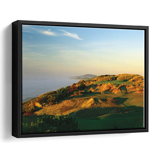 Pacific Dunes Golf Club Hole 11 Pacific Dunes Golf Courses, Floating Framed Canvas Print Wall Art