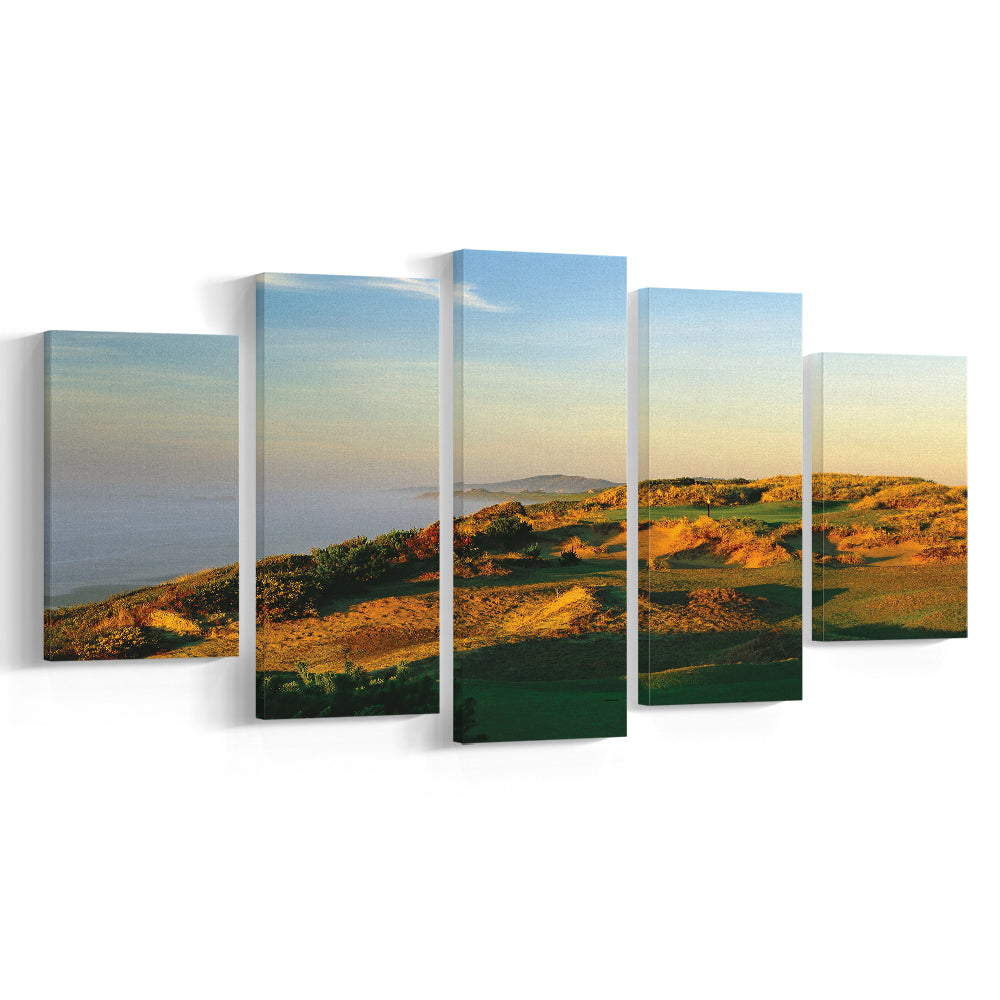 Pacific Dunes Golf Club Hole 11 Pacific Dunes Golf Courses, Golf Art Print, 5 Pieces Mixed Canvas Print Wall Art