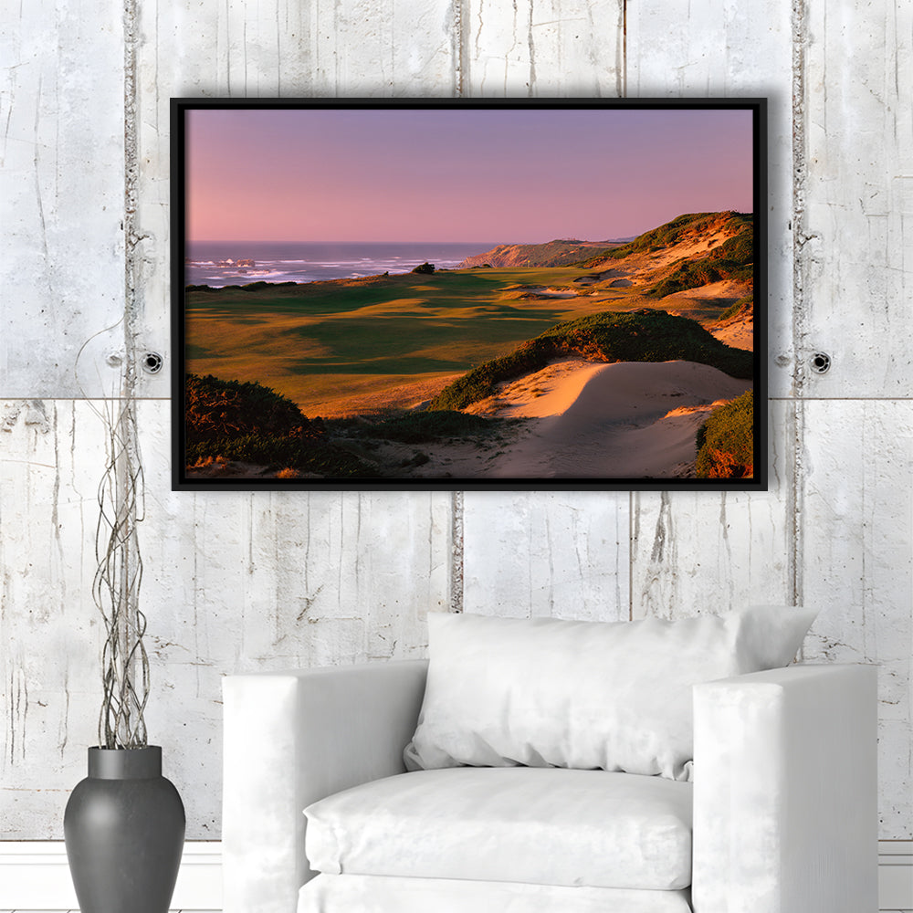 Pacific Dunes Golf Courses Hole 13, Bandon, Oregon, Floating Framed Canvas Print Wall Art