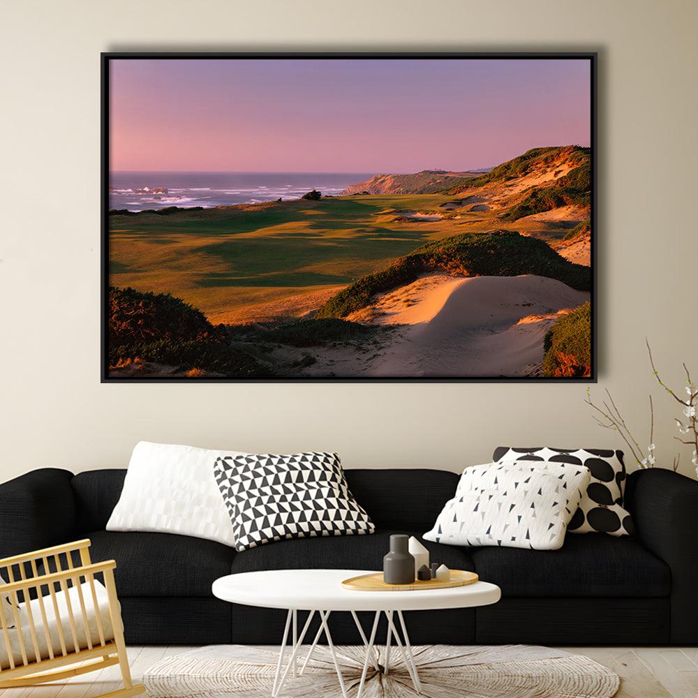 Pacific Dunes Golf Courses Hole 13, Bandon, Oregon, Floating Framed Canvas Print Wall Art