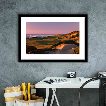 Pacific Dunes Golf Courses Hole 13, Bandon, Oregon, Goft Art Print, Framed Art Print White Border Wall Decor