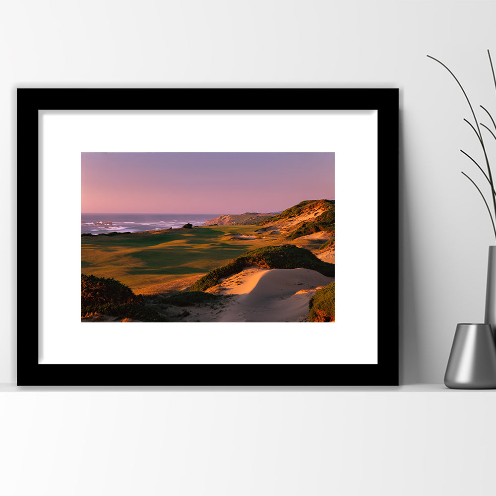 Pacific Dunes Golf Courses Hole 13, Bandon, Oregon, Goft Art Print, Framed Art Print White Border Wall Decor