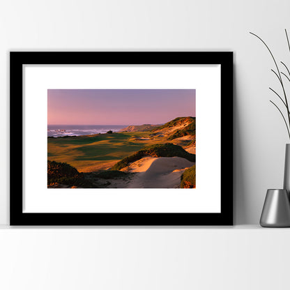 Pacific Dunes Golf Courses Hole 13, Bandon, Oregon, Goft Art Print, Framed Art Print White Border Wall Decor
