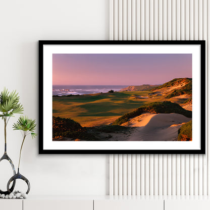 Pacific Dunes Golf Courses Hole 13, Bandon, Oregon, Goft Art Print, Framed Art Print White Border Wall Decor