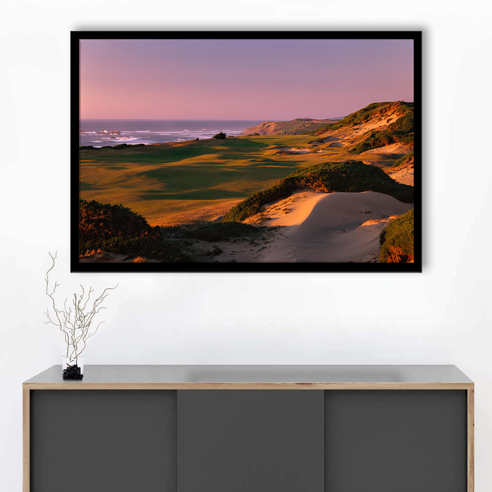 Pacific Dunes Golf Courses Hole 13, Bandon, Oregon, Framed Art Print Wall Decor, Picture Framed