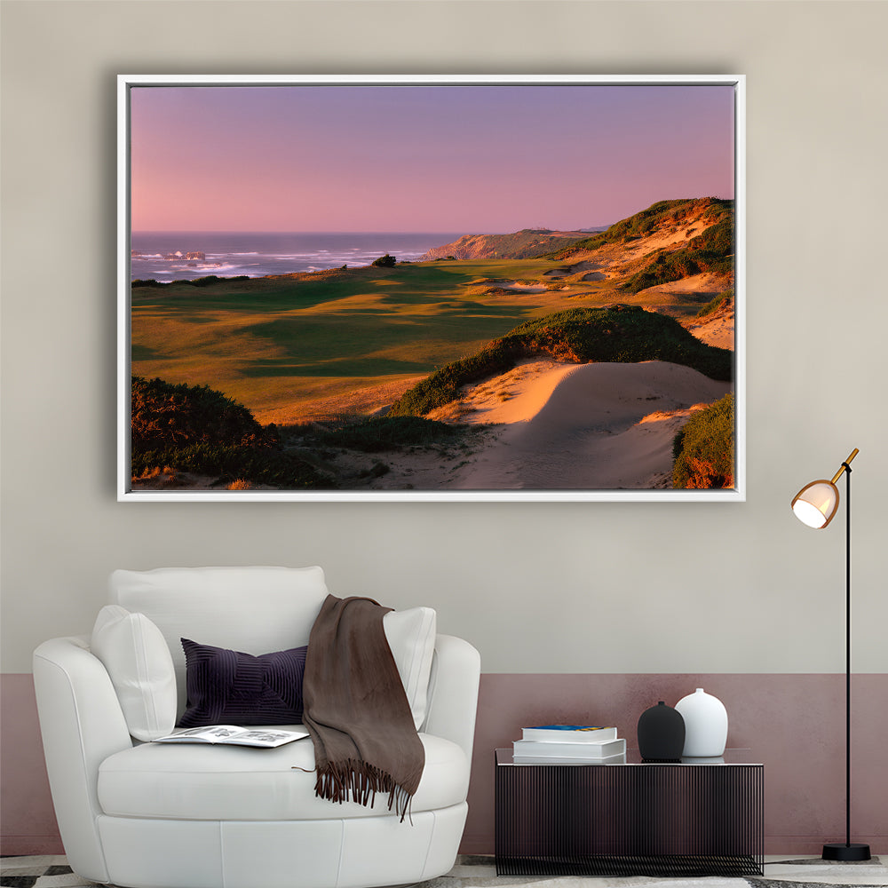 Pacific Dunes Golf Courses Hole 13, Bandon, Oregon, Floating Framed Canvas Print Wall Art