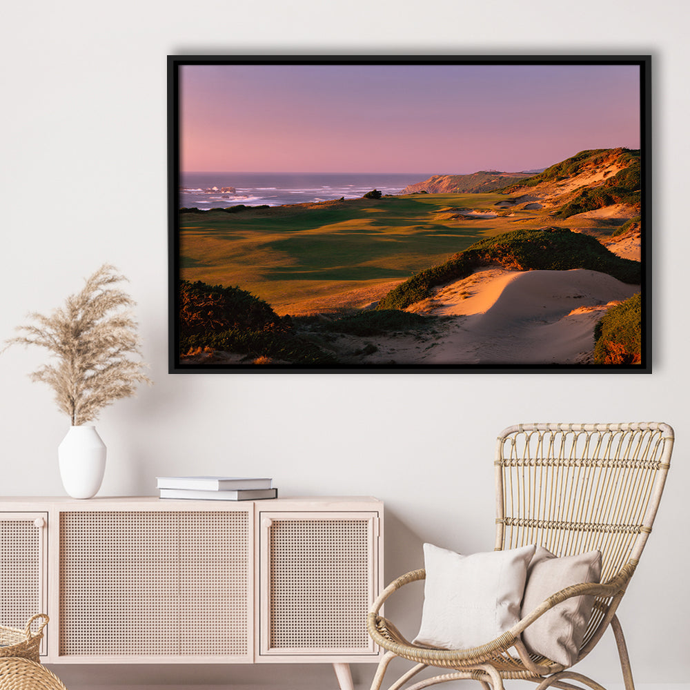 Pacific Dunes Golf Courses Hole 13, Bandon, Oregon, Floating Framed Canvas Print Wall Art