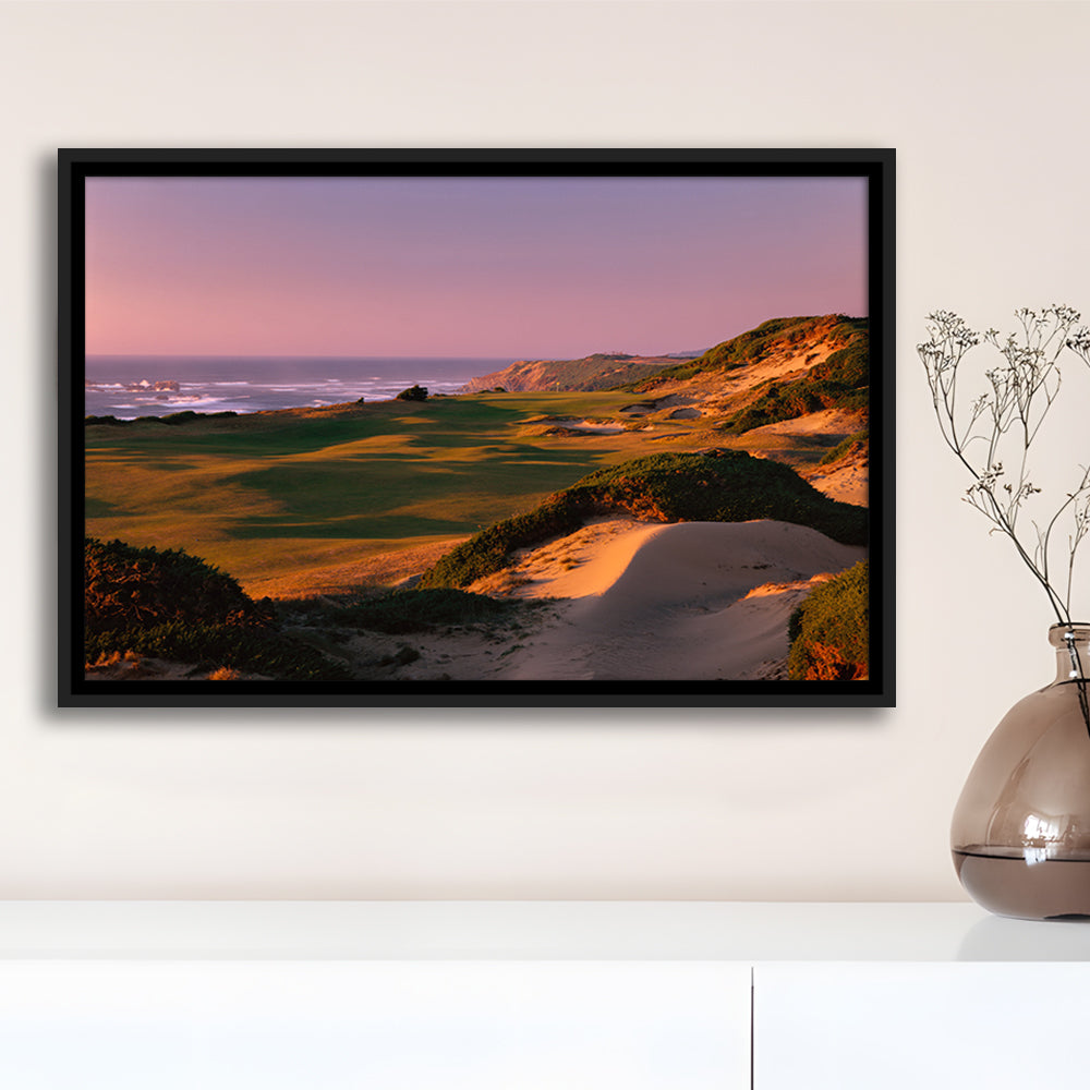 Pacific Dunes Golf Courses Hole 13, Bandon, Oregon, Floating Framed Canvas Print Wall Art