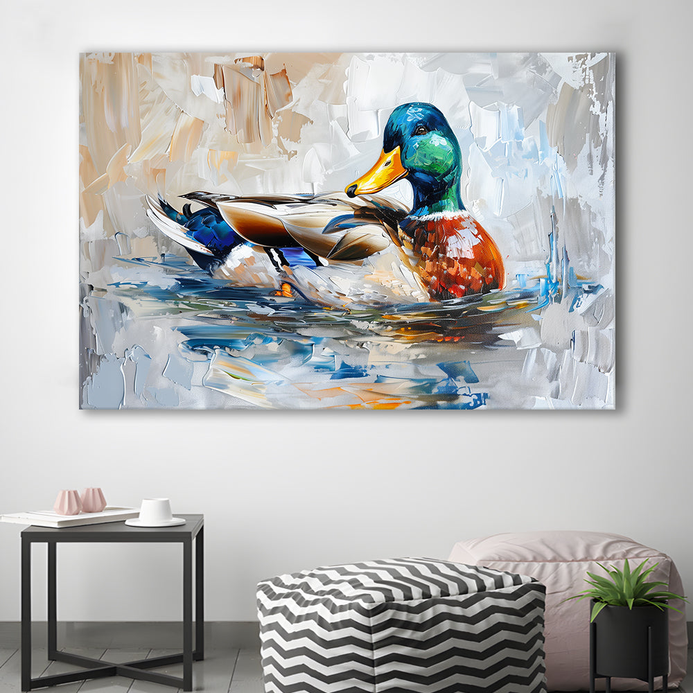 Painting Mallard Duck Portrait, Canvas Art Decor Print, Painting Art, Canvas Print Wall Art Home Decor