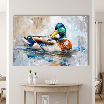 Painting Mallard Duck Portrait, Canvas Art Decor Print, Painting Art, Canvas Print Wall Art Home Decor