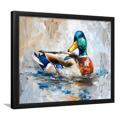 Painting Mallard Duck Portrait, Framed  Print, Painting Art, Framed Art Print Wall Decor, Framed Picture