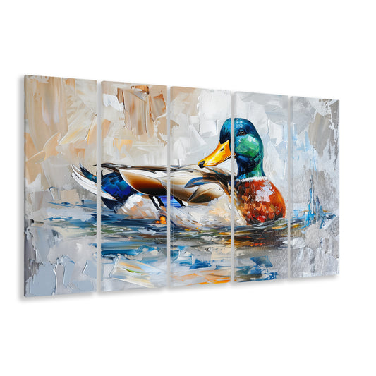 Painting Mallard Duck Portrait, Canvas Art Print, Painting Art, Multi Panels Canvas Print Wall Art