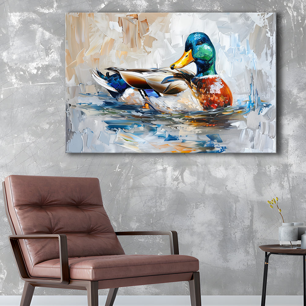 Painting Mallard Duck Portrait, Canvas Art Decor Print, Painting Art, Canvas Print Wall Art Home Decor