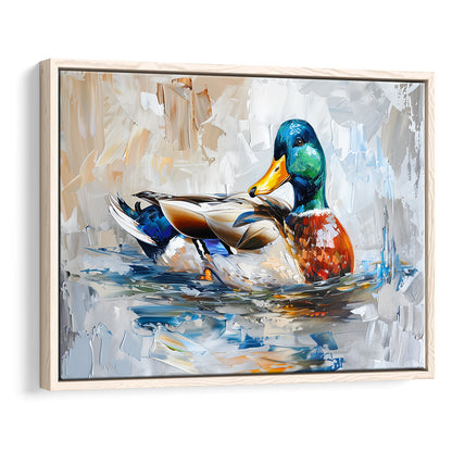 Painting Mallard Duck Portrait, Framed Canvas Print, Painting Art, Floating Framed Canvas Print Wall Art