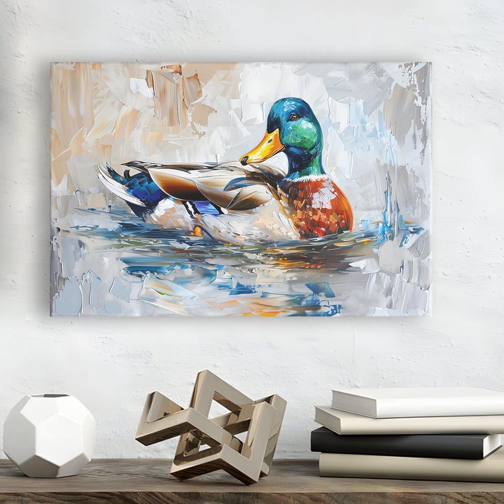 Painting Mallard Duck Portrait, Canvas Art Decor Print, Painting Art, Canvas Print Wall Art Home Decor