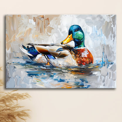 Painting Mallard Duck Portrait, Canvas Art Decor Print, Painting Art, Canvas Print Wall Art Home Decor