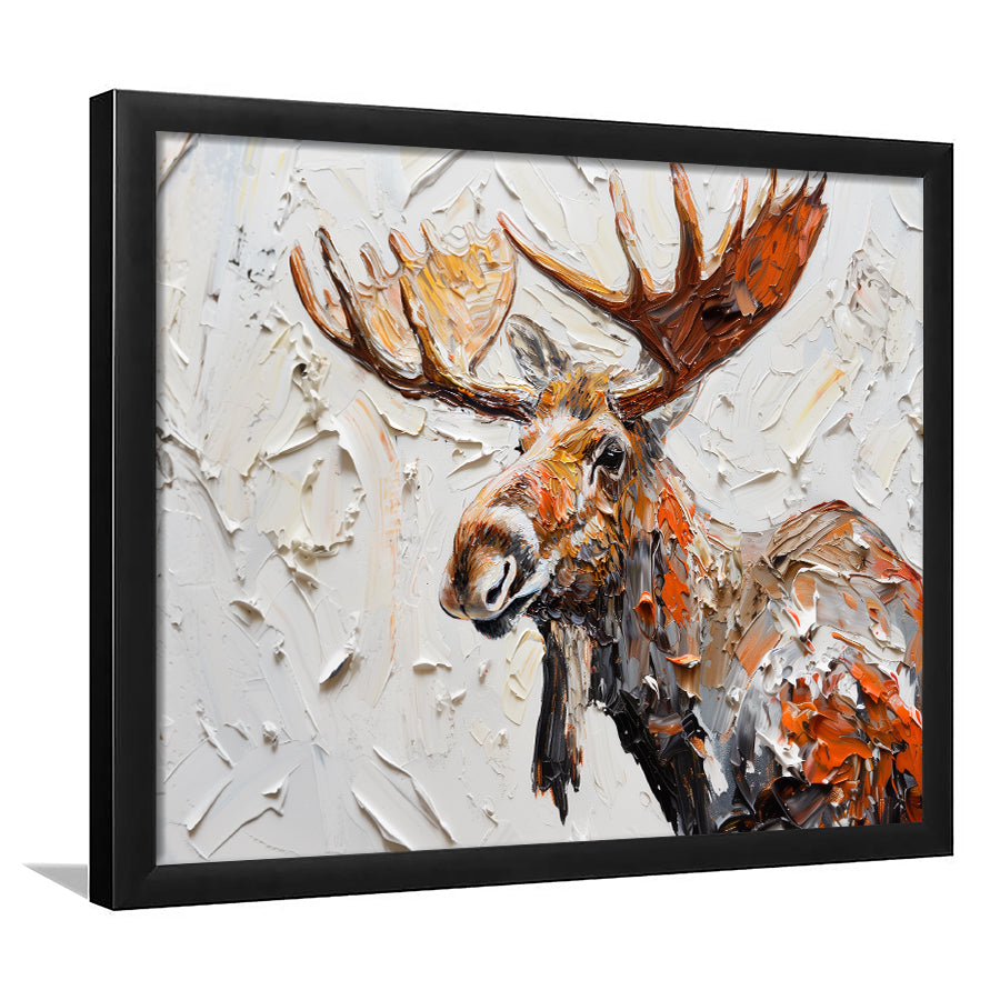 Painting Of Portrait Moose, Framed  Print, Painting Art, Framed Art Print Wall Decor, Framed Picture