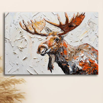 Painting Of Portrait Moose, Canvas Art Decor Print, Painting Art, Canvas Print Wall Art Home Decor