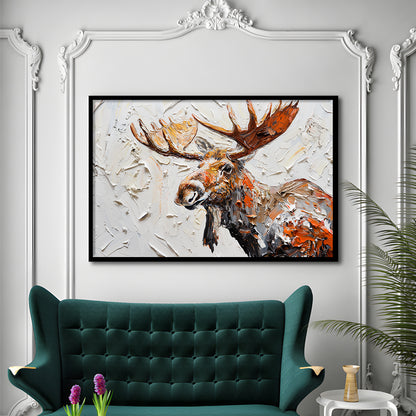 Painting Of Portrait Moose, Framed  Print, Painting Art, Framed Art Print Wall Decor, Framed Picture