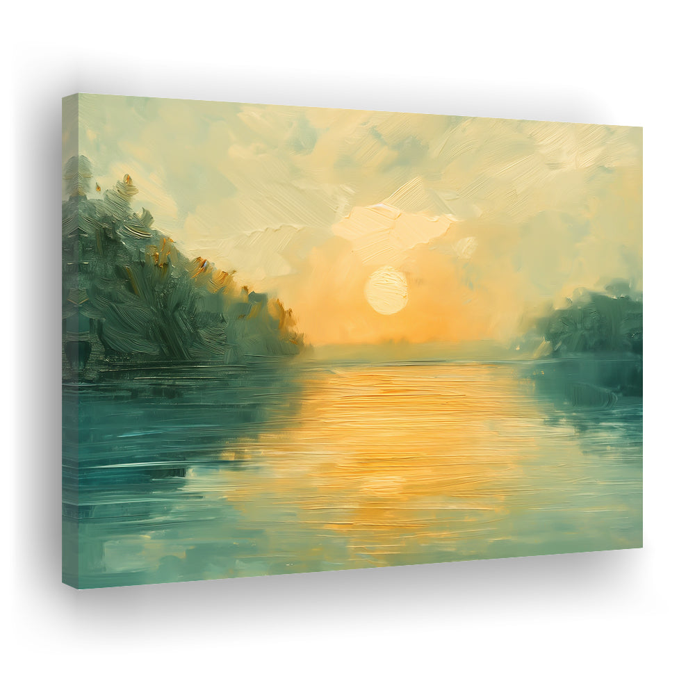 Painting Sunríe Reflection On The Water, Canvas Art Decor Print, Painting Art, Canvas Print Wall Art Home Decor