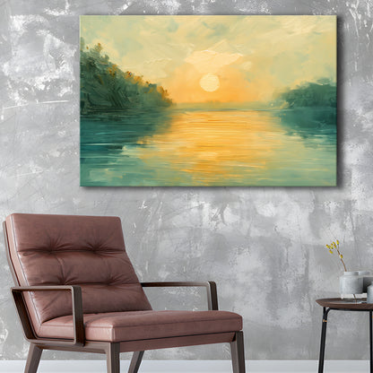 Painting Sunríe Reflection On The Water, Canvas Art Decor Print, Painting Art, Canvas Print Wall Art Home Decor