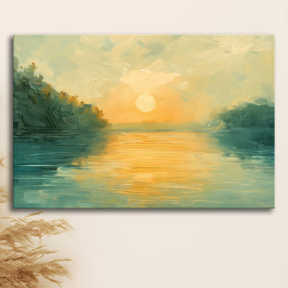Painting Sunríe Reflection On The Water, Canvas Art Decor Print, Painting Art, Canvas Print Wall Art Home Decor