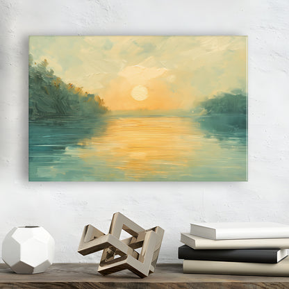 Painting Sunríe Reflection On The Water, Canvas Art Decor Print, Painting Art, Canvas Print Wall Art Home Decor