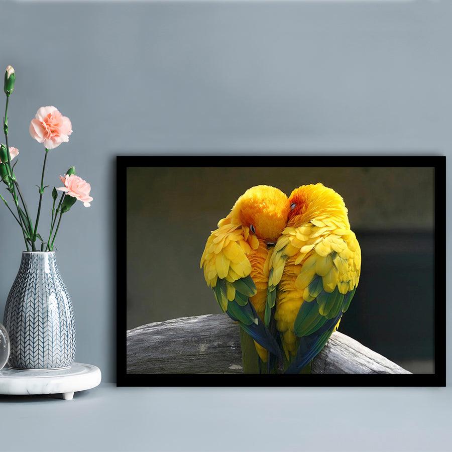 Pair Lovebirds Art Lovebirds Parrot Wall Decor Art Wall Art, Framed Art Print, Picture Framed