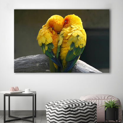 Pair Lovebirds Art Lovebirds Parrot Wall Decor Canvas Wall Art, Cavas Print Wall Art Hom Decor