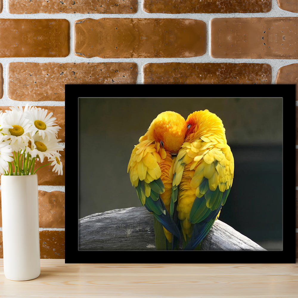 Pair Lovebirds Art Lovebirds Parrot Wall Decor Art Wall Art, Framed Art Print, Picture Framed
