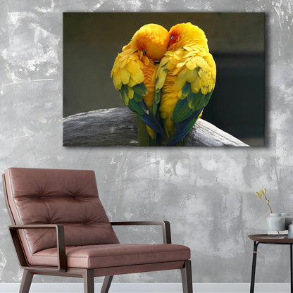 Pair Lovebirds Art Lovebirds Parrot Wall Decor Canvas Wall Art, Cavas Print Wall Art Hom Decor