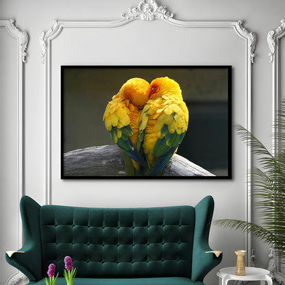Pair Lovebirds Art Lovebirds Parrot Wall Decor Art Wall Art, Framed Art Print, Picture Framed