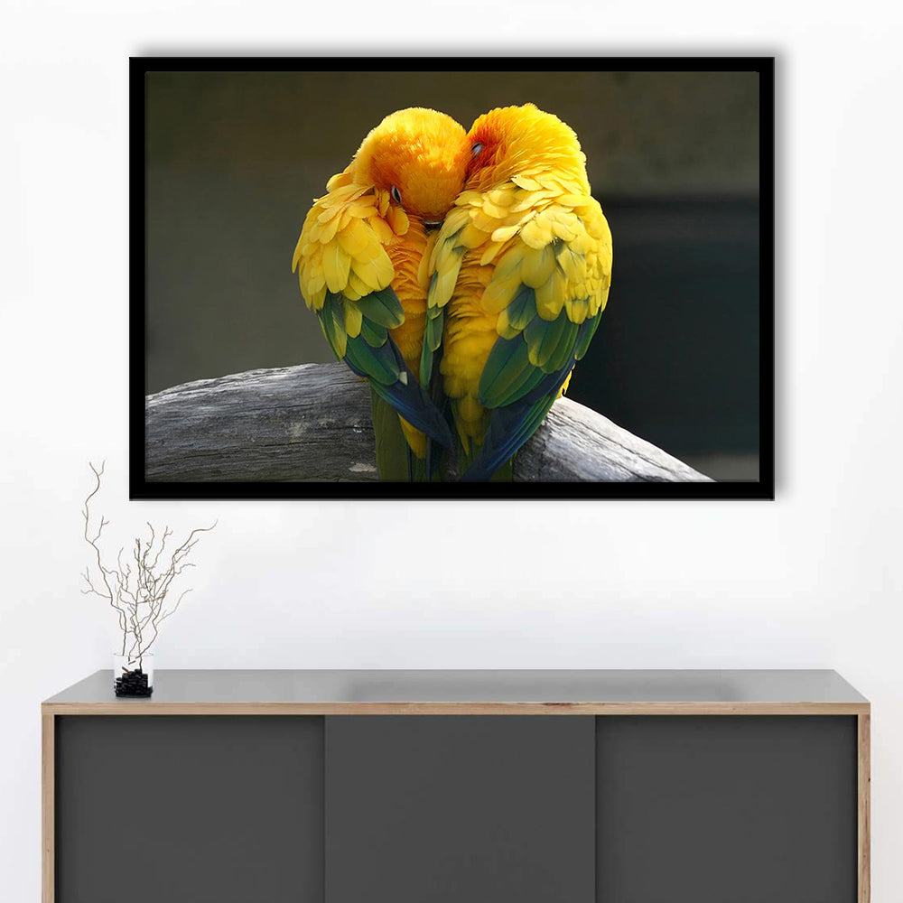 Pair Lovebirds Art Lovebirds Parrot Wall Decor Art Wall Art, Framed Art Print, Picture Framed