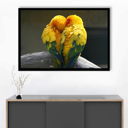 Pair Lovebirds Art Lovebirds Parrot Wall Decor Art Wall Art, Framed Art Print, Picture Framed