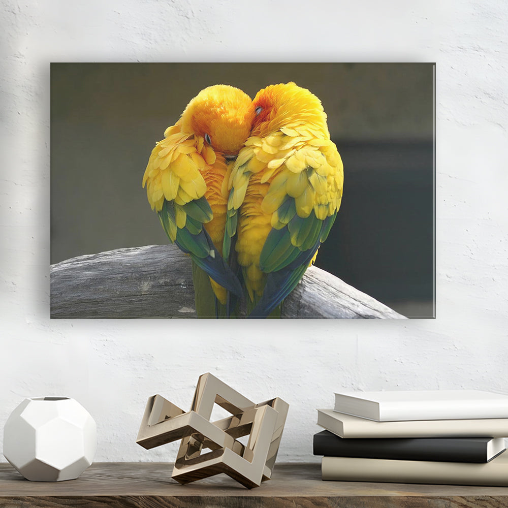 Pair Lovebirds Art Lovebirds Parrot Wall Decor Canvas Wall Art, Cavas Print Wall Art Hom Decor
