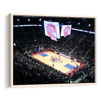 Palace in Auburn Hills Detroit, Stadium Canvas, Sport Art, Framed Canvas Print Wall Art, Floating Frame