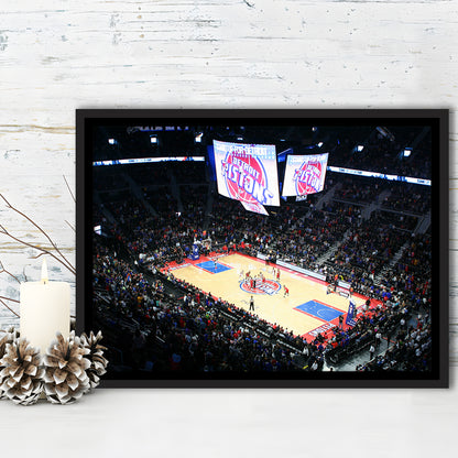 Palace in Auburn Hills Detroit, Stadium Canvas, Sport Art, Framed Canvas Print Wall Art, Floating Frame