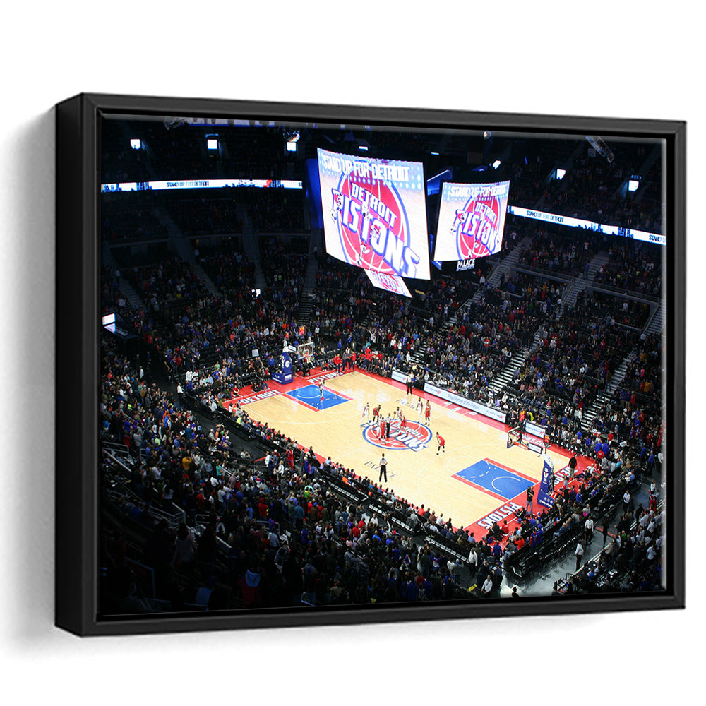 Palace in Auburn Hills Detroit, Stadium Canvas, Sport Art, Framed Canvas Print Wall Art, Floating Frame