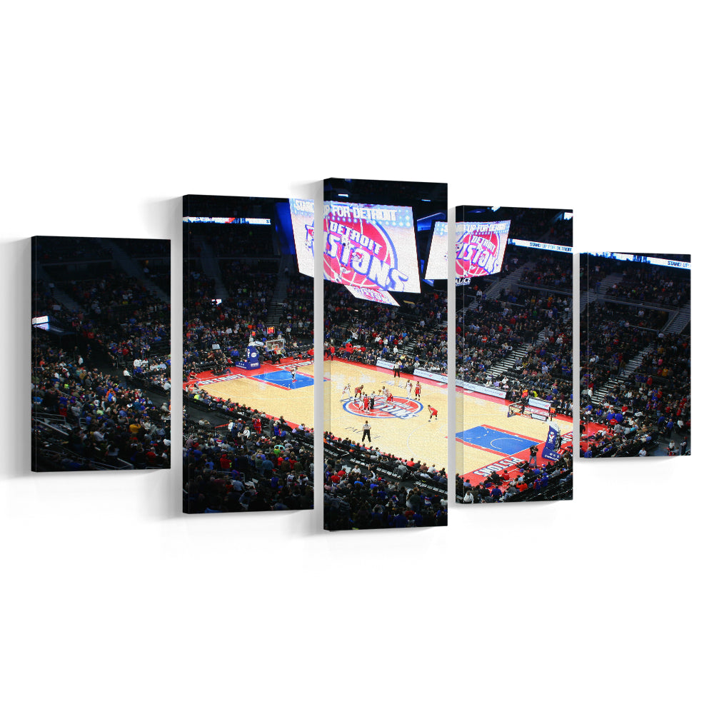 Palace in Auburn Hills Detroit, Stadium Canvas, Sport Art, Gift for him, 5 Panel, Large Canvas, Canvas Print Wall Art