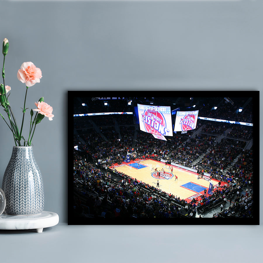 Palace in Auburn Hills Detroit, Stadium Canvas, Sport Art, Gift for him, Framed Art Print Wall Decor, Picture Framed