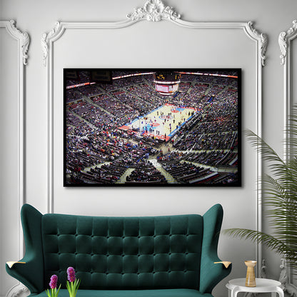 Palace of Auburn Hills, Stadium Canvas, Sport Art, Gift for him, Framed Art Print Wall Decor, Picture Framed
