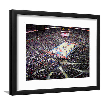 Palace of Auburn Hills, Stadium Canvas, Sport Art, Gift for him, White Border Framed Art Print Wall Decor