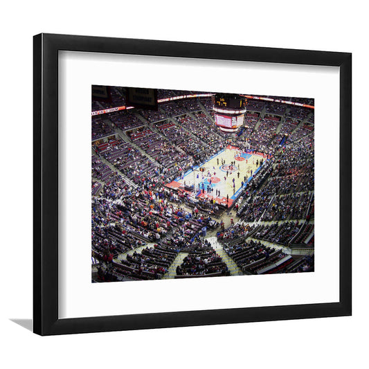 Palace of Auburn Hills, Stadium Canvas, Sport Art, Gift for him, White Border Framed Art Print Wall Decor