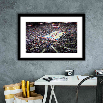 Palace of Auburn Hills, Stadium Canvas, Sport Art, Gift for him, White Border Framed Art Print Wall Decor