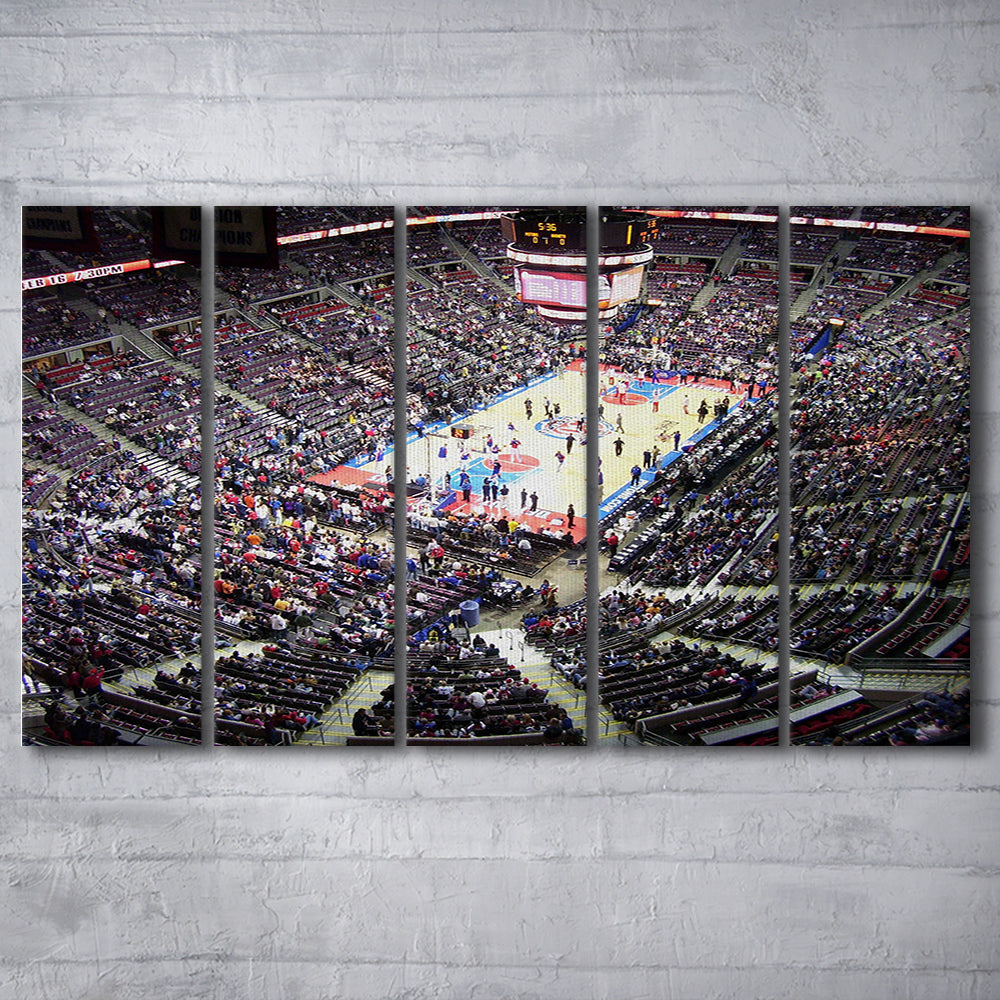 Palace of Auburn Hills, Stadium Canvas, Sport Art, 5 Panel B, Extra Large Canvas, Canvas Print Wall Art