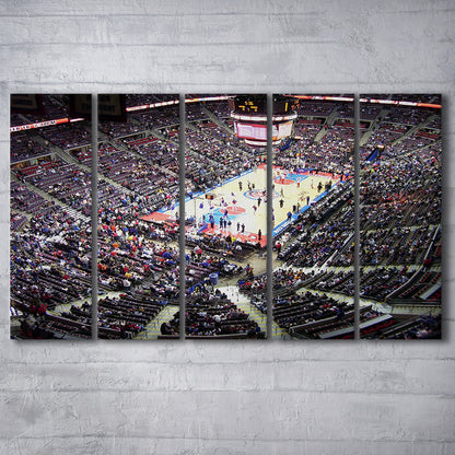 Palace of Auburn Hills, Stadium Canvas, Sport Art, 5 Panel B, Extra Large Canvas, Canvas Print Wall Art