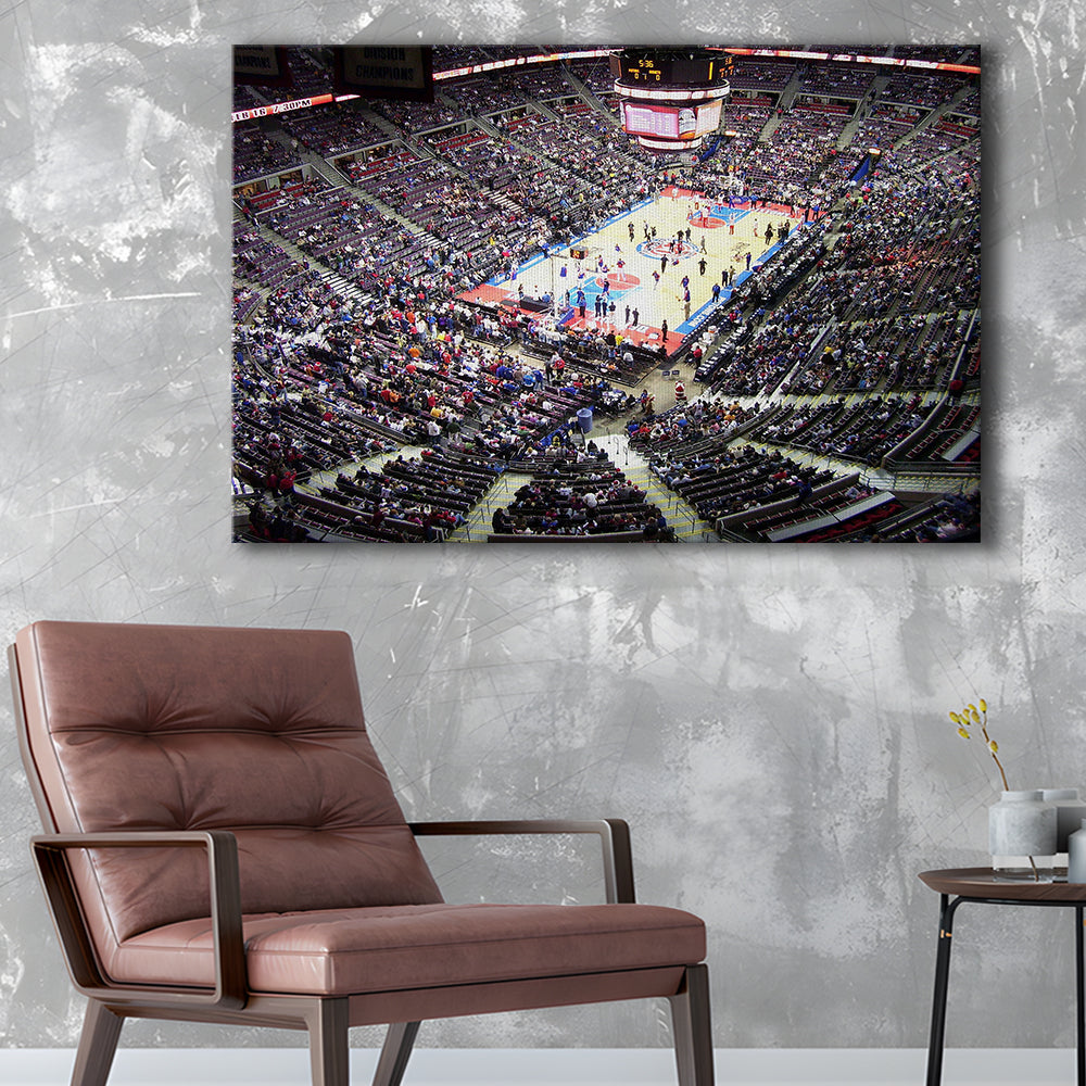 Palace of Auburn Hills, Stadium Canvas, Sport Art, Gift for him, Man Cave Decor, Art Print, Canvas Print Wall Art