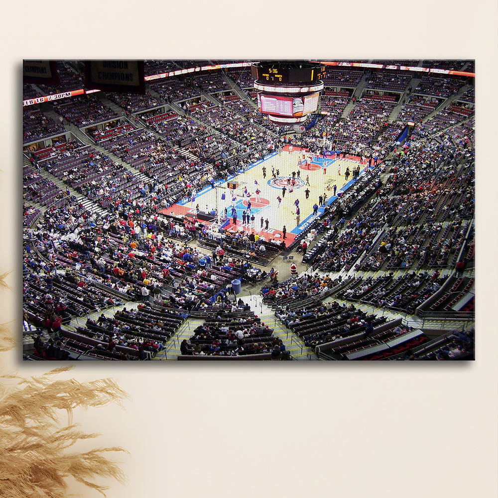 Palace of Auburn Hills, Stadium Canvas, Sport Art, Gift for him, Man Cave Decor, Art Print, Canvas Print Wall Art