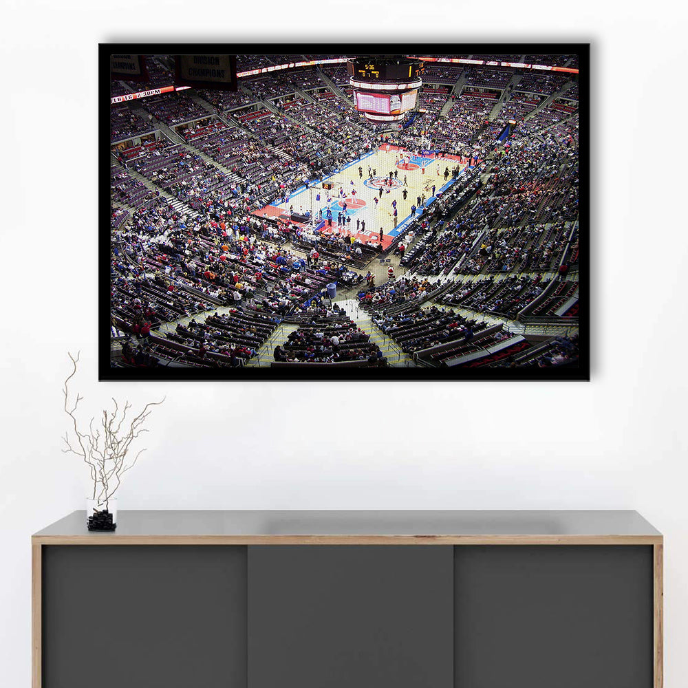 Palace of Auburn Hills, Stadium Canvas, Sport Art, Gift for him, Framed Art Print Wall Decor, Picture Framed